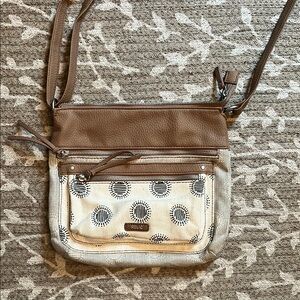 Relic Brown and Cream Crossbody Bag